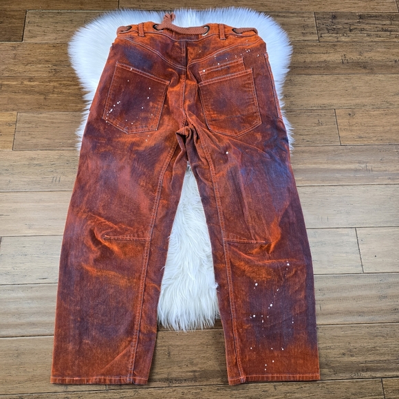 We The Free 🦄 Flocked Moxie Low Slung Barrel Jeans Orange 26 🦄 - Picture 3 of 14